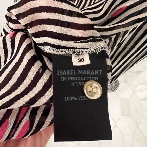 Isabel Marant Etoile Striped  Popover Top Sz 38/ US 6 - Picture 4 of 5